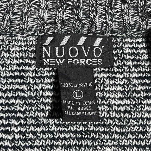 Vintage Nuovo New Forces Mens Large Button Cardigan Sweater Coogi Black Gray - Picture 8 of 11